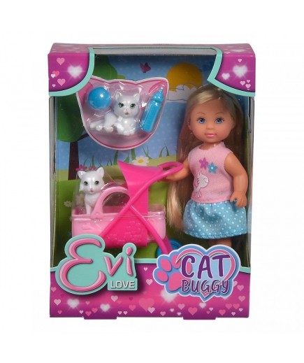 Лялька Steffi & Evi Love Еві з візочком для кошенят 5733348