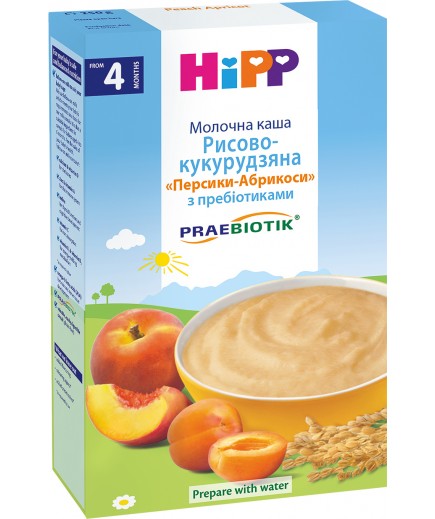 Каша молочна HIPP з персиком і абрикосом 250г 13638