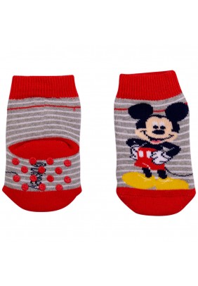 Шкарпетки з гальмами Mickey Disney 1шт MC17039-Сірий/червоний - 