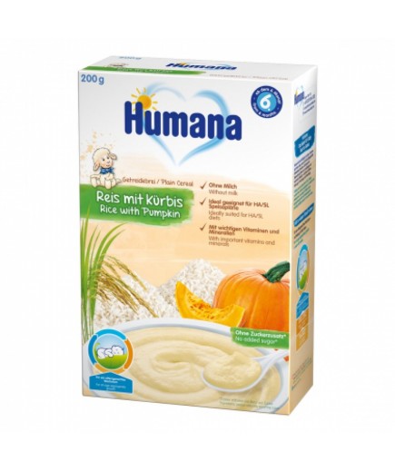 Каша безмолочна рисова з гарбузом Humana 200г 775689