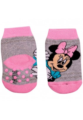 Шкарпетки з гальмами Minnie Disney 1шт MN17043-Сірий/рожевий - 