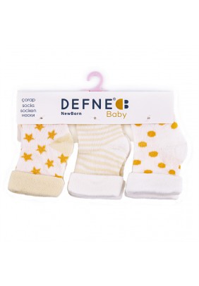 Набір шкарпеток DEFNE baby 3шт K014-21-Жовтий/білий - 