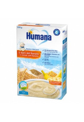 Каша молочная 5 злаков с бананом Humana 200г 775542