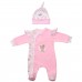 Комбінезон з шапочкою для новонародженого 56-68 Happy TOT 941 - рожевий