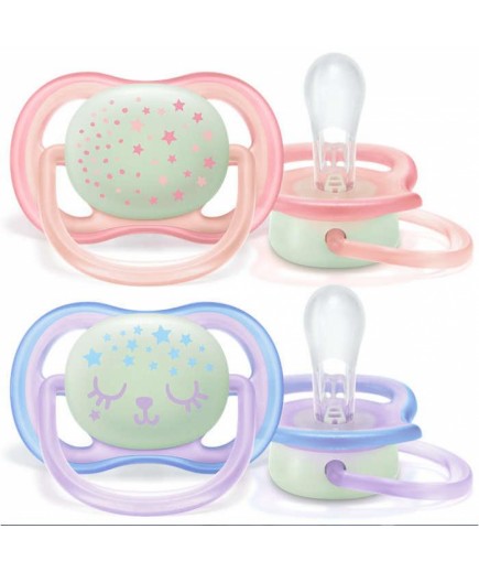 Пустушка Avent Ultra-Air Нічна 0-6м 2шт SCF376/12 Пустушка Avent Ultra-Air Нічна 0-6м 2шт SCF376/12