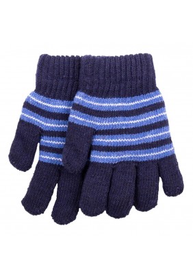 Перчатки YO! R-214-Темно-синий/голубой