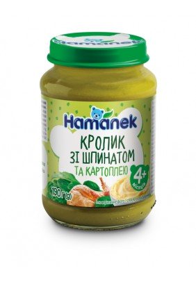 Пюре Hamanek кролик зі шпинатом і картоплею 190г 1215875