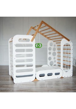 Ліжко дитяче TatkoPlayground Montessori Будиночок 1600x800 ТРMD-white