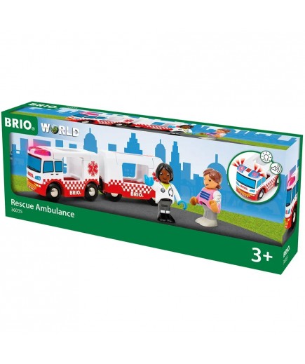 Машина швидкої допомоги для залізниці Brio 36035 Машина швидкої допомоги для залізниці Brio 36035