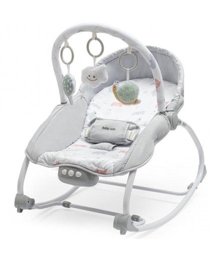 Лежак Baby Mix Зірочки 53428 grey/green