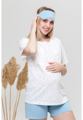 Пижама для беременных и кормления (футболка+шорты) S-XL Юла мама JANICE NW-5.8.2