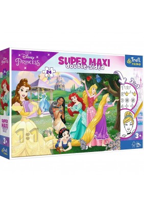 Пазл Trefl SUPER МАХІ з розмальовкою Щасливі принцеси 24ел 41008