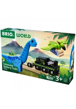 Вантажний потяг BRIO на батарейках з динозаврами 36096