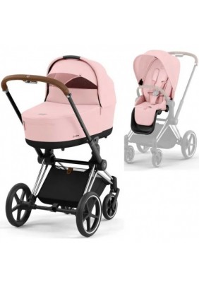 Коляска універсальна 2в1 Cybex Priam 4.0 Peach Pink/Chrome Brown 523000829/3-1