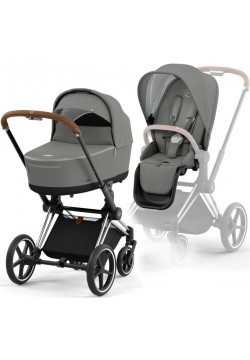 Коляска універсальна 2в1 Cybex Priam 4.0 Mirage Grey/Chrome Brown 523000809/3