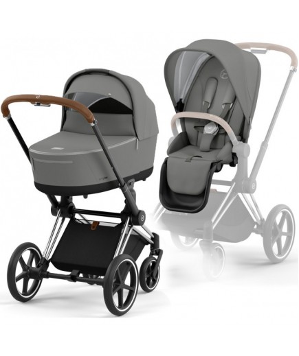 Коляска універсальна 2в1 Cybex Priam 4.0 Mirage Grey/Chrome Brown 523000809/3