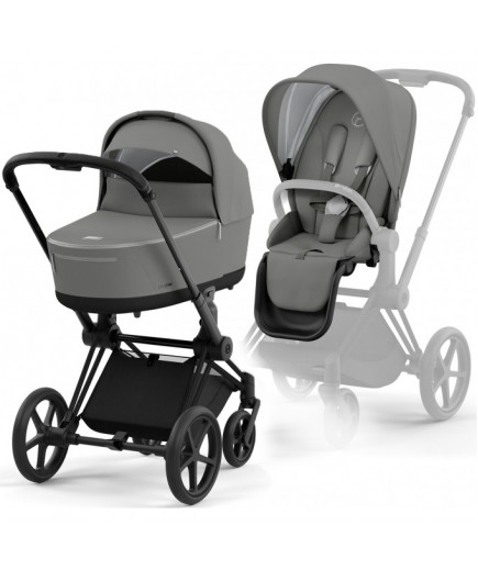 Коляска універсальна 2в1 Cybex Priam 4.0 Mirage Grey/Matt Black 523000809/1