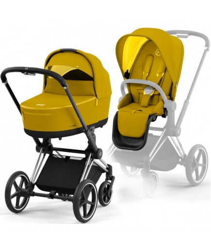 Коляска універсальна 2в1 Cybex Priam 4.0 Mustard Yellow/Chrome Black 522000965/3