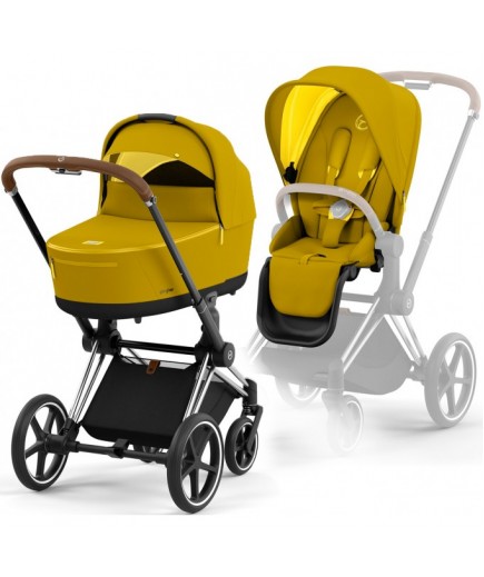 Коляска універсальна 2в1 Cybex Priam 4.0 Mustard Yellow/Chrome Brown 522000965/4