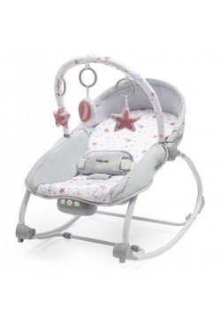 Лежак Baby Mix Зірочки 53427 grey/pink