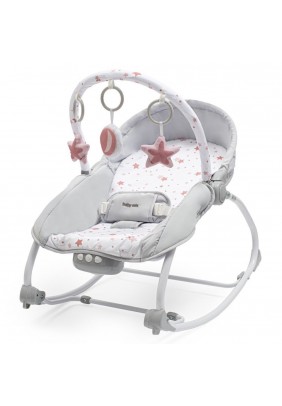 Лежак Baby Mix Звездочки 53427 grey/pink - 