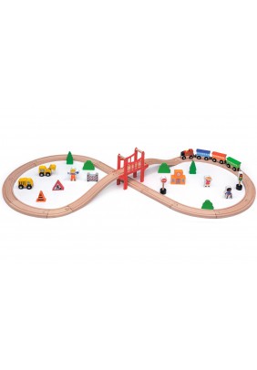 Железная дорога деревянная Viga Toys 39дет 50266