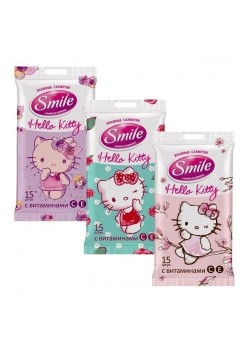 Серветки вологі Smile Hello Kitty 15шт 42109721