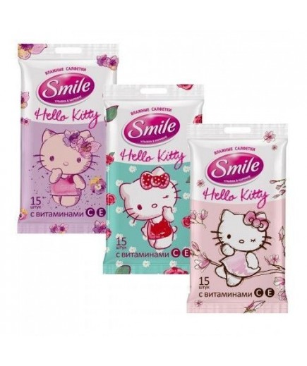 Серветки вологі Smile Hello Kitty 15шт 42109721