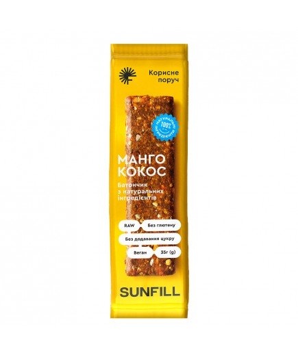 Батончик манго, кокос Sunfill 35г 1999526 Батончик манго, кокос Sunfill 35г 1999526