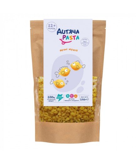 Макарони яєчні мушлі Дитяча Pasta 250г 1181074 Макарони яєчні мушлі Дитяча Pasta 250г 1181074