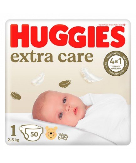 Підгузники Huggies Extra Care 1 50шт 564883 Підгузники Huggies Extra Care 1 50шт 564883