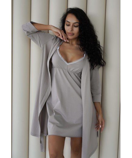 Халат для вагітних та годування XS-XXL Мамин Дім 25316-Капучино Халат для вагітних та годування XS-XXL Мамин Дім 25316-Капучино