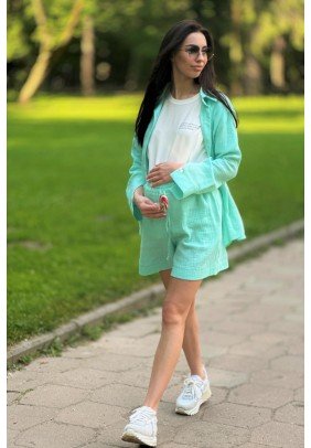 Сорочка дог.рук +шорти Dianora 2309(8) 1105 зелений - 