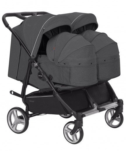 Коляска унiверсальна 2в1 для двійні Carrello Connect CRL-5502/1 Serious Black Коляска унiверсальна 2в1 для двійні Carrello Connect CRL-5502/1 Serious Black