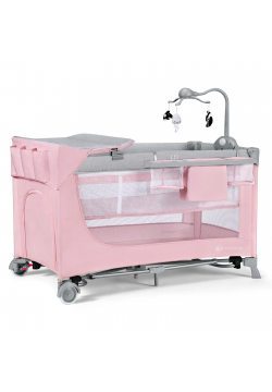 Ліжко-манеж із пеленатором Kinderkraft Leody KCLEOD00PNK00AC Pink