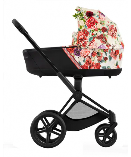 Коляска універсальна (люлька) Cybex Priam 4.0 Spring Blossom Light/Matt Black 522000771/1