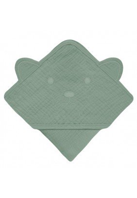 Рушник з капюшоном для купання Lionelo Muslin Hooded Towel Green Forest 80х80 см LO-MUSLIN HOODED TOWEL GREEN FOREST - 