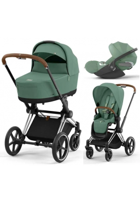 Коляска універсальна 3в1 Cybex Priam 4.0 Leaf Green/ Chrome Brown/Cloud T i-Size 510129-08/3