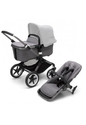 Коляска універсальна 2в1 Bugaboo Fox 3 без капюшона Graphite/Grey Melange 2306010041