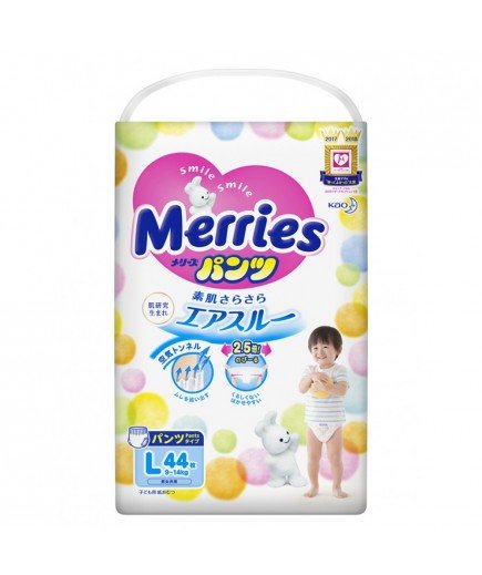 Підгузники-трусики Merries L 44шт 584750 Підгузники-трусики Merries L 44шт 584750