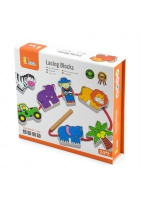 Шнурівка дерев'яна Viga Toys Зоопарк 59549