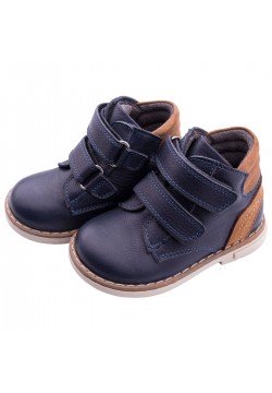 Ботинки 21-25 PinkyPinky 623-B-Темно-синий/коричневый