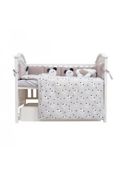 Постільний комплект Twins Panda grey new 7од 4075-TP-10N