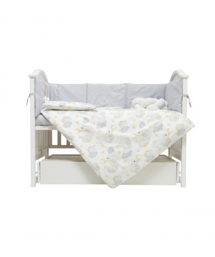 Постільний комплект Twins Fluffy Puffy 7од 4076-TFP-10B bear grey Постільний комплект Twins Fluffy Puffy 7од 4076-TFP-10B bear grey