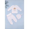 Комплект для новонародженого (льоля+повзунки+шапочка) 56-62 Фламинго 445-020 -молочний
