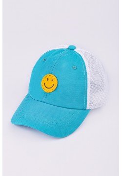 Кепка "Смайл" сітка Glory Kids 8569 бірюзовий
