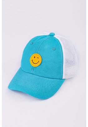 Кепка "Смайл" сітка Glory Kids 8569 бірюзовий