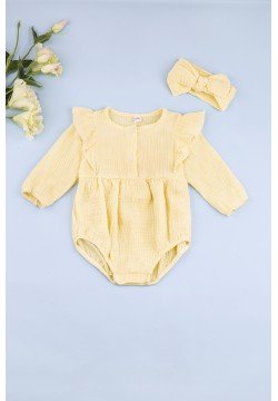 Боді+пов\'язка 56-74 Twins Baby 0538013-1 -жовтий