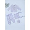 Комплект для новонародженного (кофта+повзунки+рукавички+слинявчик) 50-56 ТО 951640- блакитний
