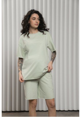 Костюм (футболка+шорти) Юла мама MIKAELA ST-24.013 зелений
